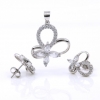 Amalia set, pendant and earrings with crystals in 925 rhodium-plated silver