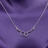 Colier cu link Serotonina (formula fericirii), argint 925 rodiat