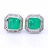 Cuadrado earrings with Paraiba, 925 rhodium-plated silver, 13mm