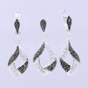 Elegance Set with Marcasite, Earrings, Pendant, 925 Silver