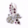 Pandantiv Fluture cu marcasite, argint 925, fuchsia,15mm