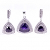 Set Kaleidoscope, earrings, pendant, 925 silver, intense purple amethyst