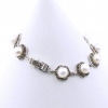 Bracelet with cultured pearl and marcasite made of 925 silver, 20cm