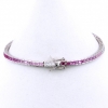 Tennis bracelet - 18cm multicolor white-pink-fuchsia with crystals, 925 silver rhodium plated