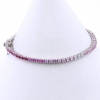 Tennis bracelet - 18cm multicolor white-pink-fuchsia with crystals, 925 rhodium plated silver