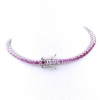 Tennis bracelet - 18cm multicolor white-pink-fuchsia with crystals, 925 rhodium plated silver