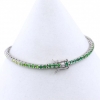 Tennis bracelet - 18cm multicolor white-green-intense green with crystals, 925 rhodium plated silver