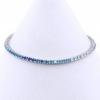 Tennis bracelet - 18cm multicolor white-turquoise-blue with crystals, 925 rhodium plated silver