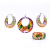 Set Sweet colours earrings, ring (58), pendant, 925 rhodium-plated silver