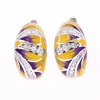 Petale earrings with enamel in 925 rhodium-plated silver