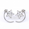 Star earrings with Swarovski Crystal crystals, 925 rhodium-plated silver