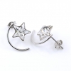 Star earrings with Swarovski Crystal crystals, 925 rhodium-plated silver