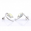 Star earrings with Swarovski crystals Aurora Boreale, 925 rhodium-plated silver