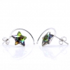 Star earrings with Swarovski crystals Vitrail Medium, 925 rhodium-plated silver