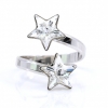 Star complete set with Swarovski crystals Crystal, 925 rhodium-plated silver