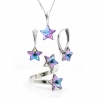 Set complet Star cu cristale Swarovski Vitrail Light, argint 925 rodiat