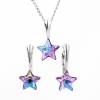 Set complet Star cu cristale Swarovski Vitrail Light, argint 925 rodiat