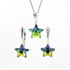 Star complete set with Swarovski crystals Vitrail Medium, 925 rhodium-plated silver