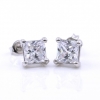 Rhombus earrings with Swarovski crystal crystals, 925 rhodium-plated silver