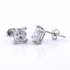 Rhombus earrings with Swarovski crystal crystals, 925 rhodium-plated silver