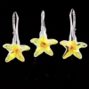 Starfish set with Swarovski Aurore Boreale crystals, earrings, pendant, 925 rhodium-plated silver