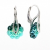 Earrings with Swarovski Emerald White Patina crystals, 925 rhodium-plated silver