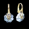 Marguerite Earrings with Swarovski White Patina Crystals, Gold Plated 925 Silver