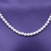 Necklace with round Swarovski White pearls, 925 rhodium-plated silver, 42cm