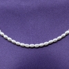 Necklace with oval Swarovski White pearls, 925 rhodium-plated silver, 43cm