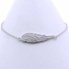 Angel Wing Bracelet, 925 rhodium-plated silver, 17+3cm