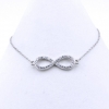 Infinity Bracelet, 925 rhodium plated silver, 17+3cm