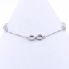 Infinity Bracelet, 925 rhodium plated silver, 17+3cm