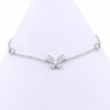 Butterfly Bracelet, 925 rhodium plated silver, 17+3cm