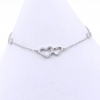 Heart Bracelet, 925 rhodium plated silver, 17+3cm