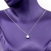 Necklace with Fancy round charm, 925 rhodium plated silver - 40+5cm