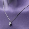 Necklace with Fancy round charm, 925 rhodium plated silver - 40+5cm