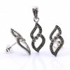 Fancy infinity set with marcasite, earrings, pendant, silver 925