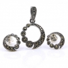 Chloe set with marcasite, earrings, pendant, silver 925