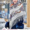 Premium shawl Butterfly dream, wool, ivory - 125x125cm