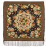 Premium scarf Rose City region, wool, brown - 89x89cm