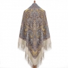 Premium shawl Bright Sun, wool, beige- 146x146cm