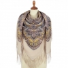 Premium shawl Bright Sun, wool, beige- 146x146cm