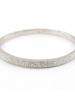 Massive 925 rhodium-plated silver bracelet with Swarovski crystals, inside 55mm