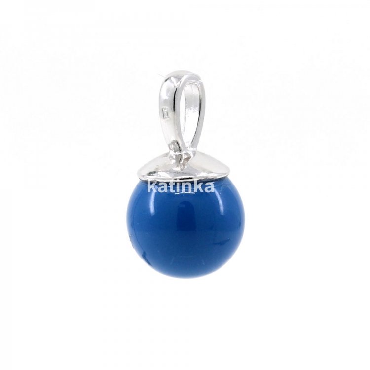 925 silver rhodium-plated pendant with Swarovski Lapis pearl 10mm