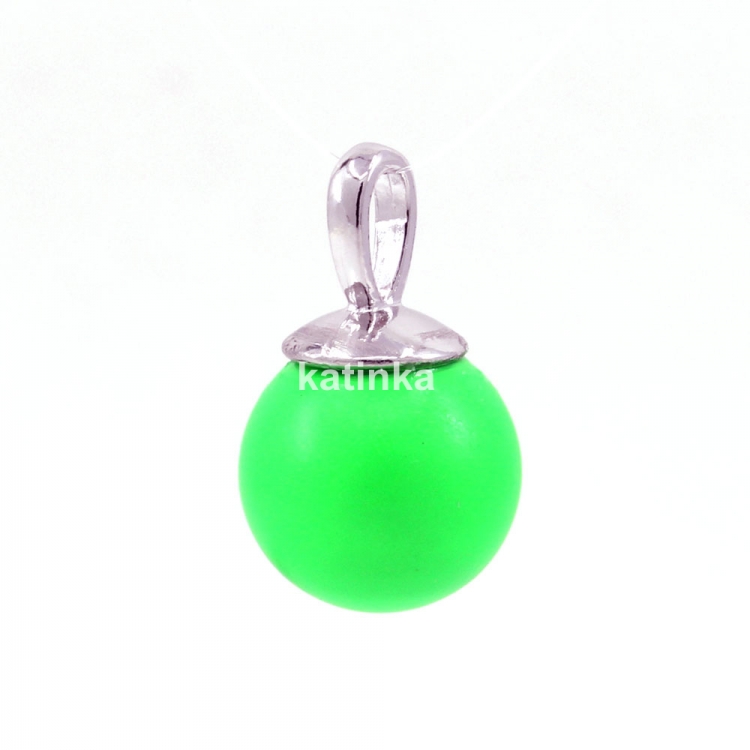 925 silver rhodium-plated pendant with Swarovski Neon Green pearl 12mm