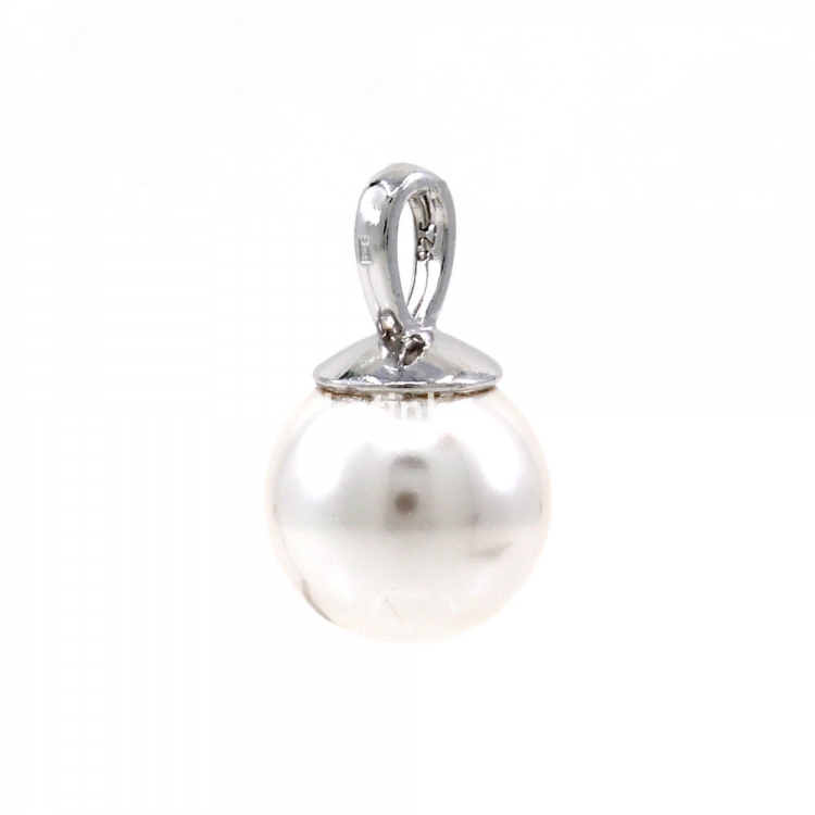 925 silver rhodium-plated pendant with Swarovski White pearl 12mm