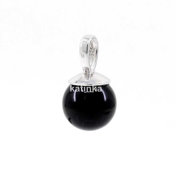 Pandantiv argint 925 rodiat cu perla Swarovski Magic Black 10mm