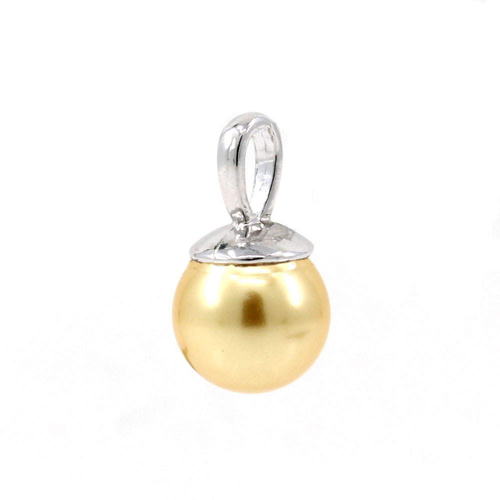 Pandantiv argint 925 rodiat cu perla Swarovski Light Gold, 10mm