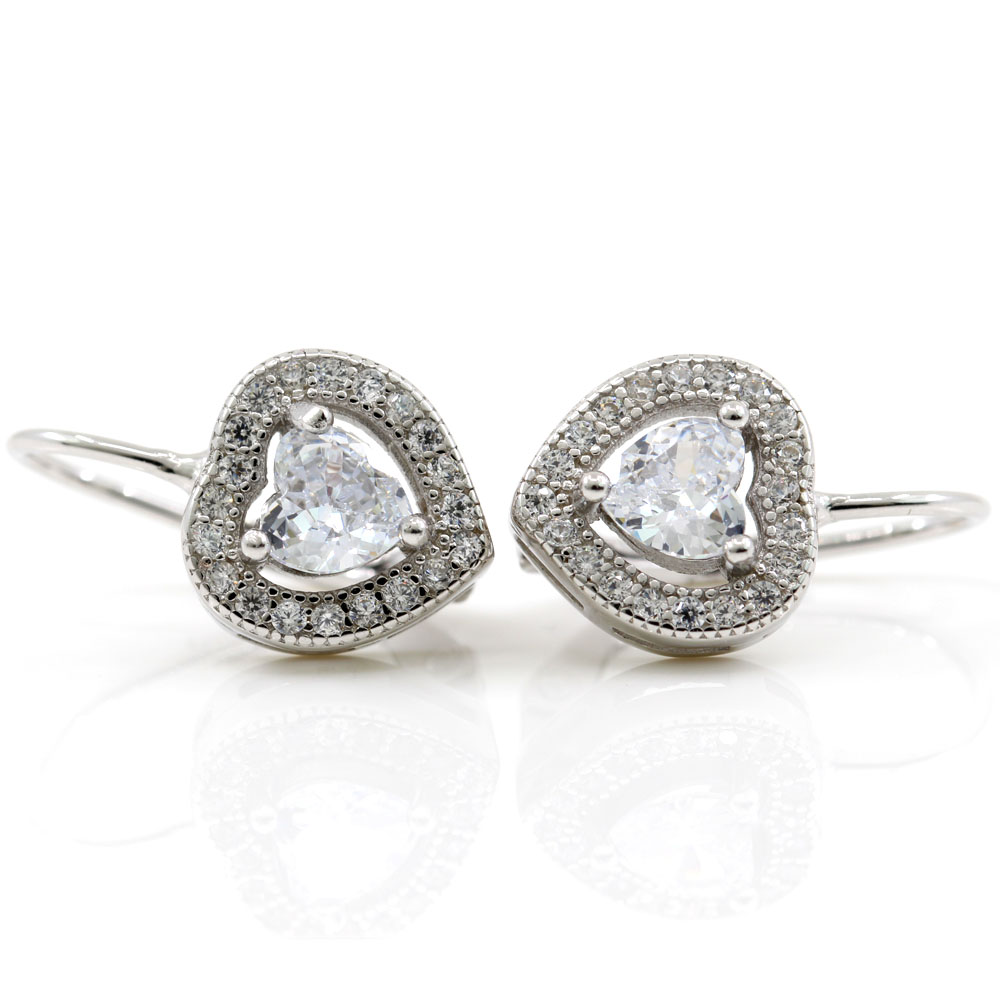 Inima Crystal earrings with rhodium-plated silver 925 crystals