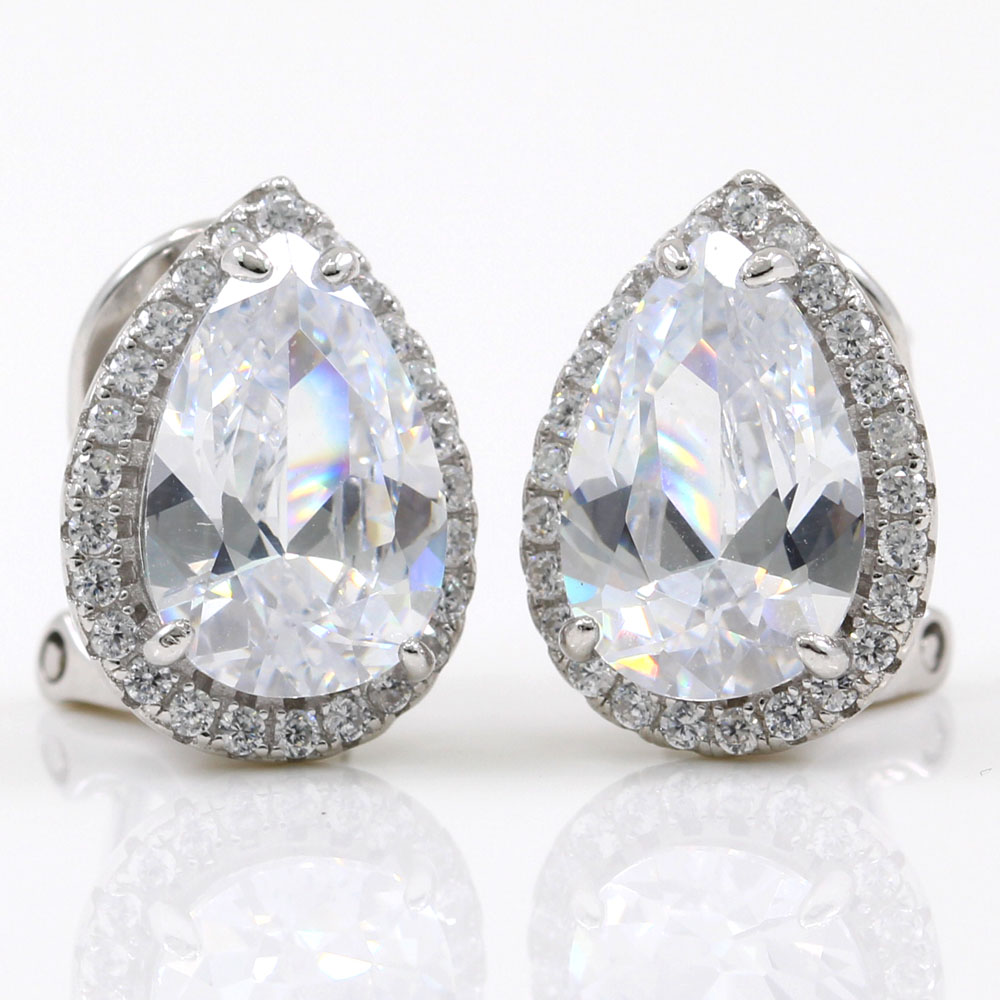 Crystal drop earrings with rhodium-plated silver 925 crystals